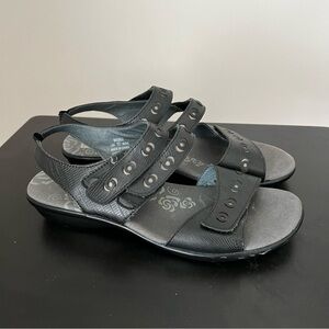 Propet Keeley Dress Sandal Open Toe Comfort Size 11 Black Leather